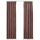 Blackout Curtain and Hook 2pcs Velvet Antique Pink 140x175cm