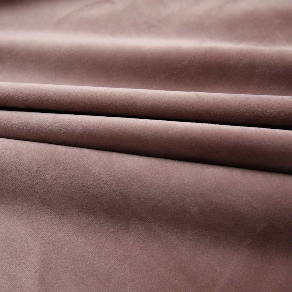 Blackout Curtain and Hook 2pcs Velvet Antique Pink 140x225cm