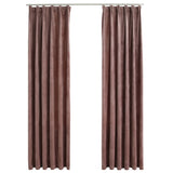 Blackout Curtain and Hook 2pcs Velvet Antique Pink 140x245cm