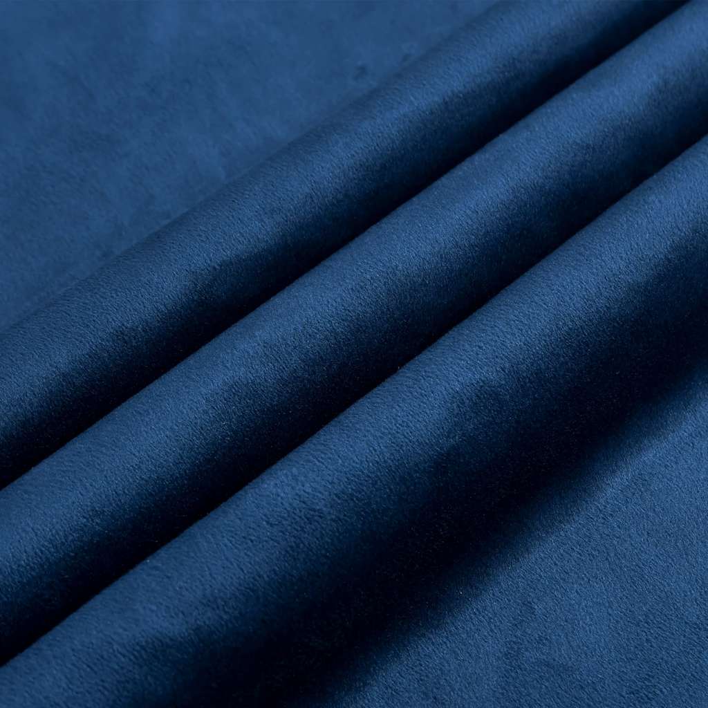 Dark Blue Velvet Blackout Curtain and Rings 290x245 cm