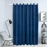 Dark Blue Velvet Blackout Curtain and Rings 290x245 cm