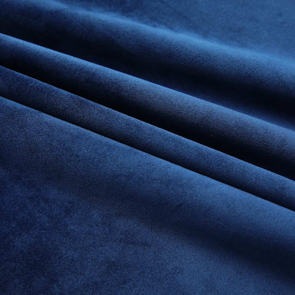 Blackout curtain with hooks Dark blue velvet 290x245 cm