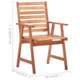 Outdoor Dining Chairs Set of 2 Solid Acacia Wood