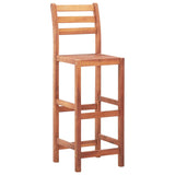 Chaises de bar lot de 2 bois d'acacia solide