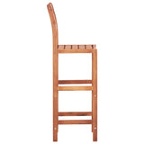 Chaises de bar lot de 2 bois d'acacia solide