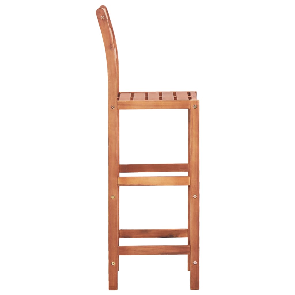 Chaises de bar lot de 4 bois d'acacia solide