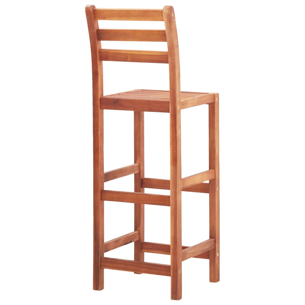 Chaises de bar lot de 4 bois d'acacia solide