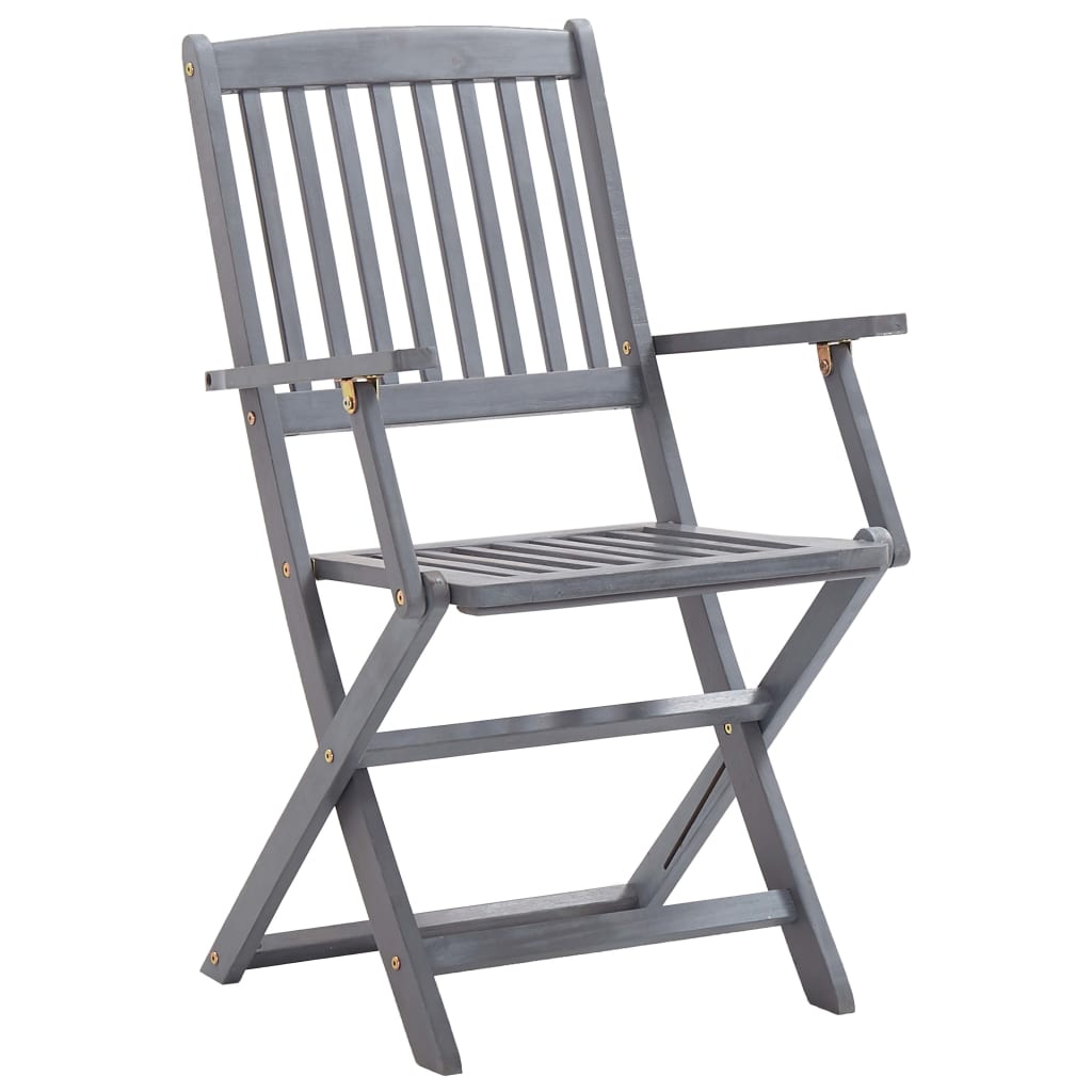 Chaises pliables d'extérieur lot de 2 Bois d'acacia solide