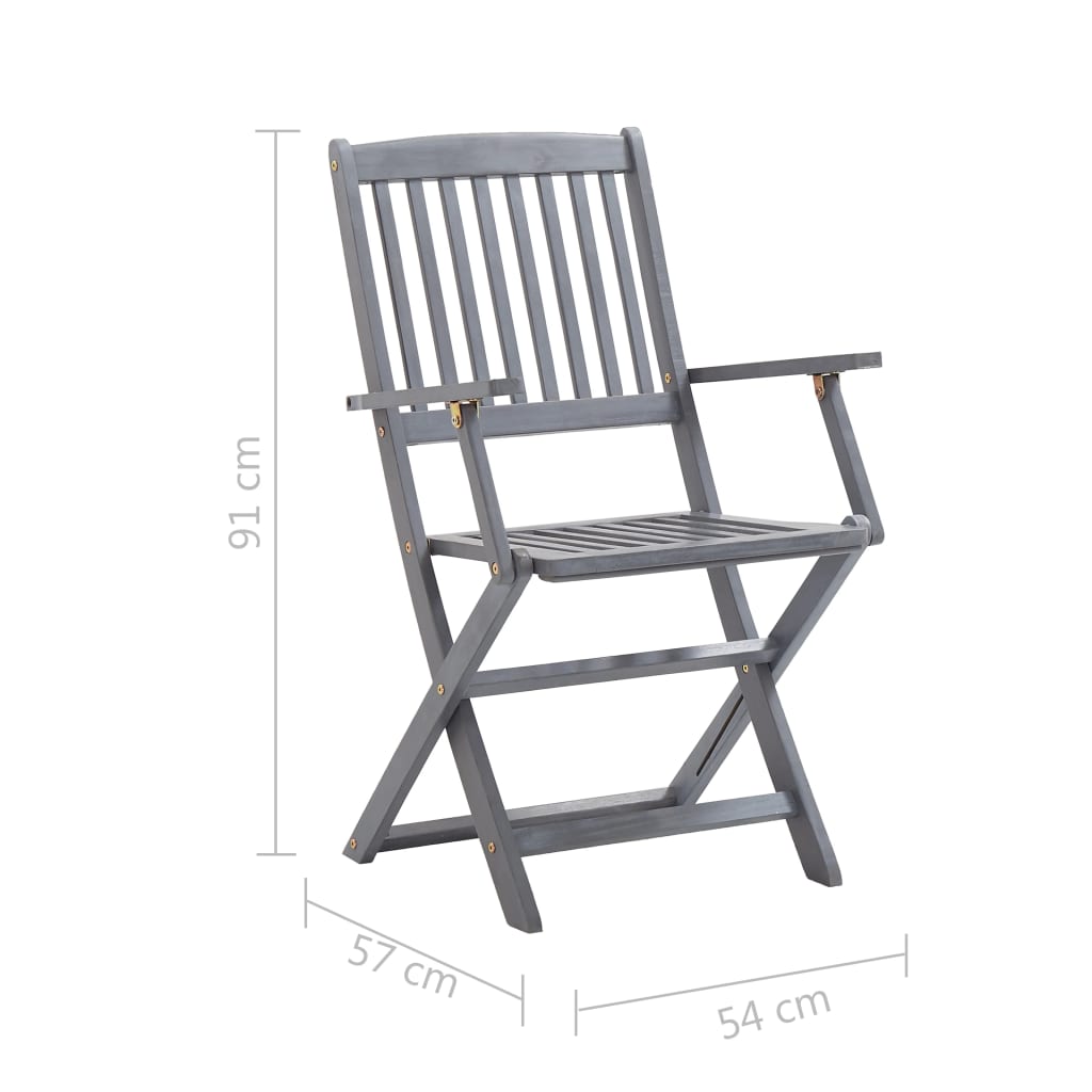 Chaises pliables d'extérieur lot de 4 Bois d'acacia solide