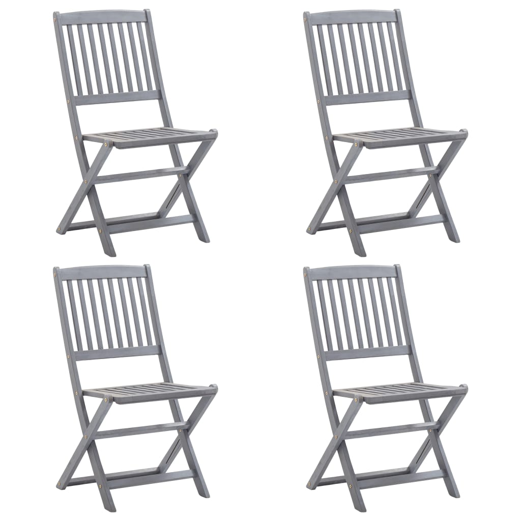 Chaises pliables d'extérieur lot de 4 Bois d'acacia solide