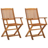 Chaises pliables d'extérieur lot de 2 Bois d'acacia solide