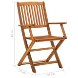 Chaises pliables d'extérieur lot de 2 Bois d'acacia solide