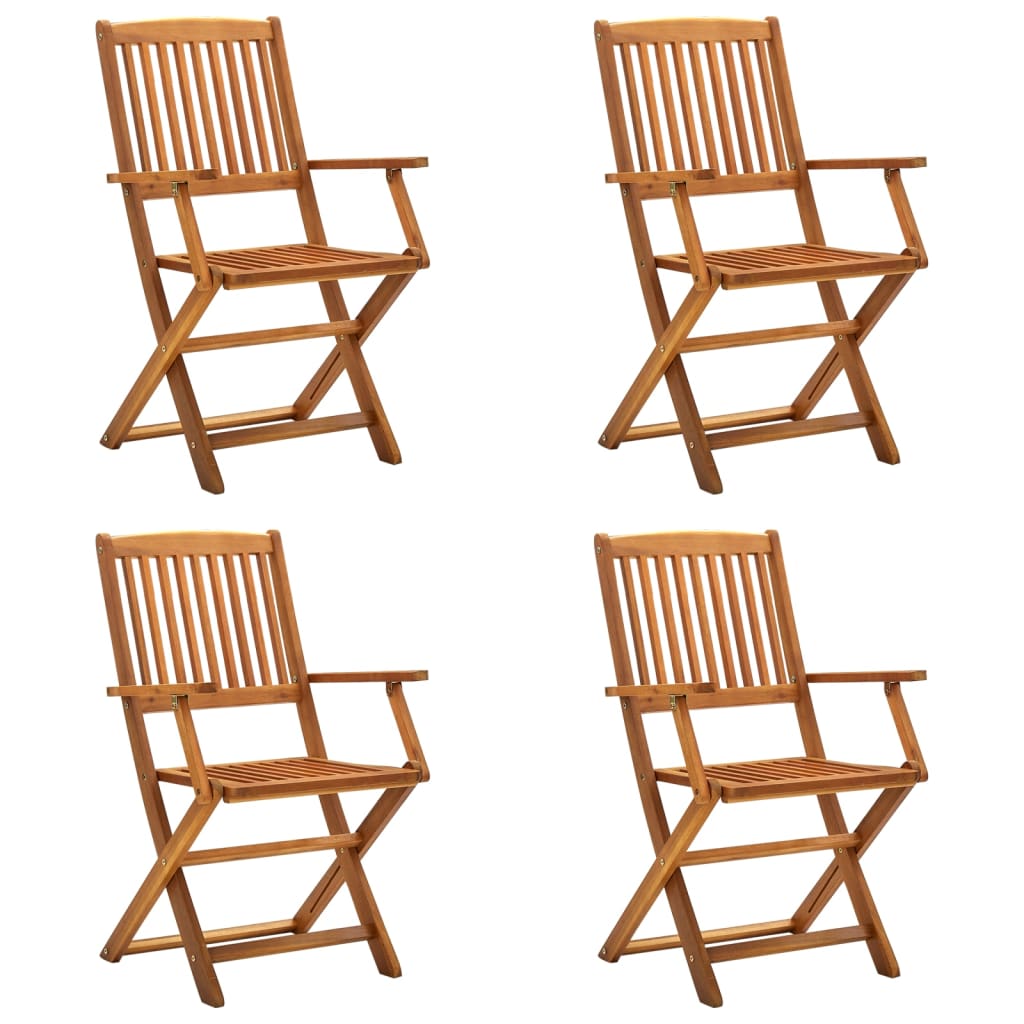 Chaises pliables d'extérieur lot de 4 Bois d'acacia solide