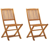 Chaises pliables d'extérieur lot de 2 Bois d'acacia solide