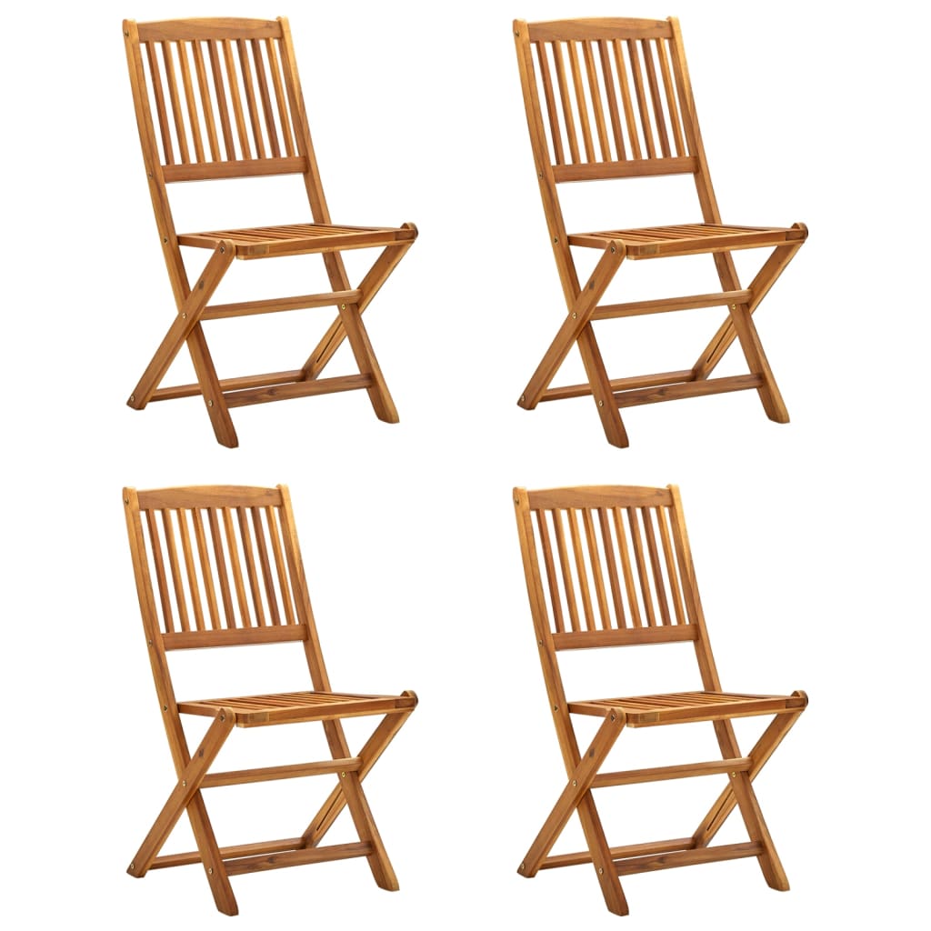 Chaises pliables d'extérieur lot de 4 Bois d'acacia solide