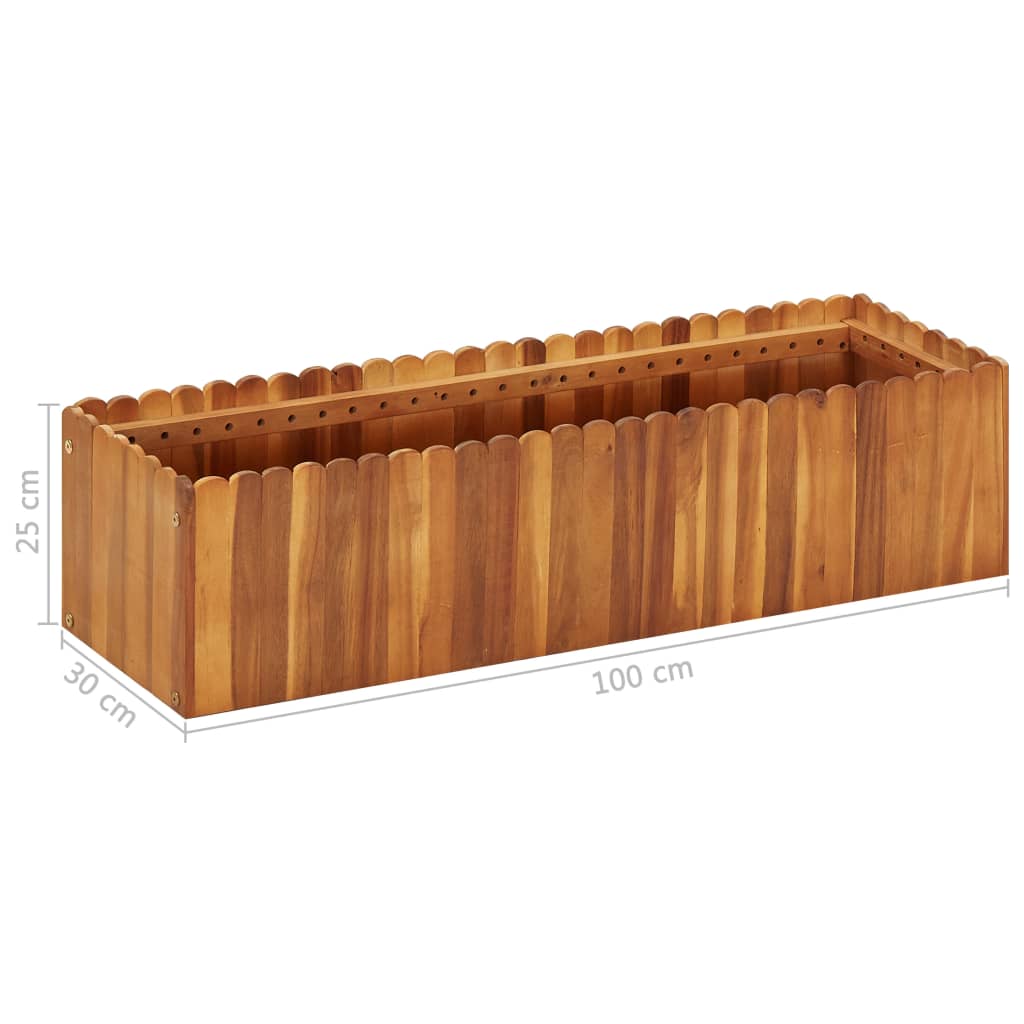 Lit surélevé de jardin 100x30x25 cm Bois massif d'acacia