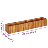 Raised garden bed 150x30x25 cm Solid acacia wood