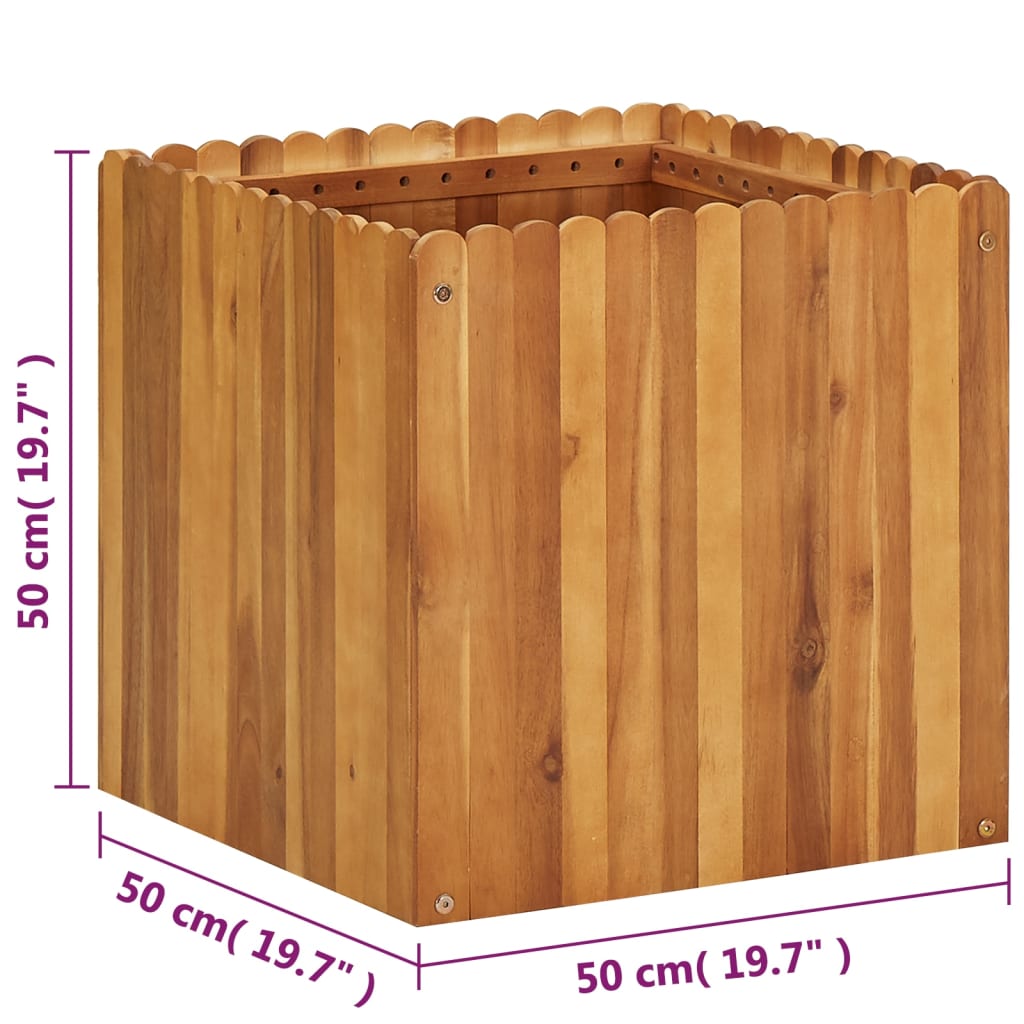 Lit surélevé de jardin 50x50x50 cm Bois massif d'acacia