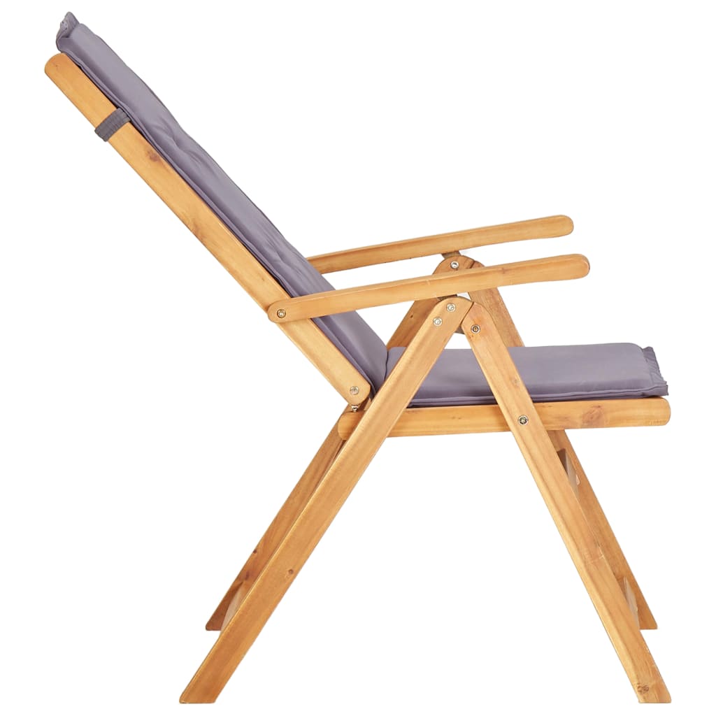 Chaises inclinables de jardin lot de 2 Bois solide d'acacia