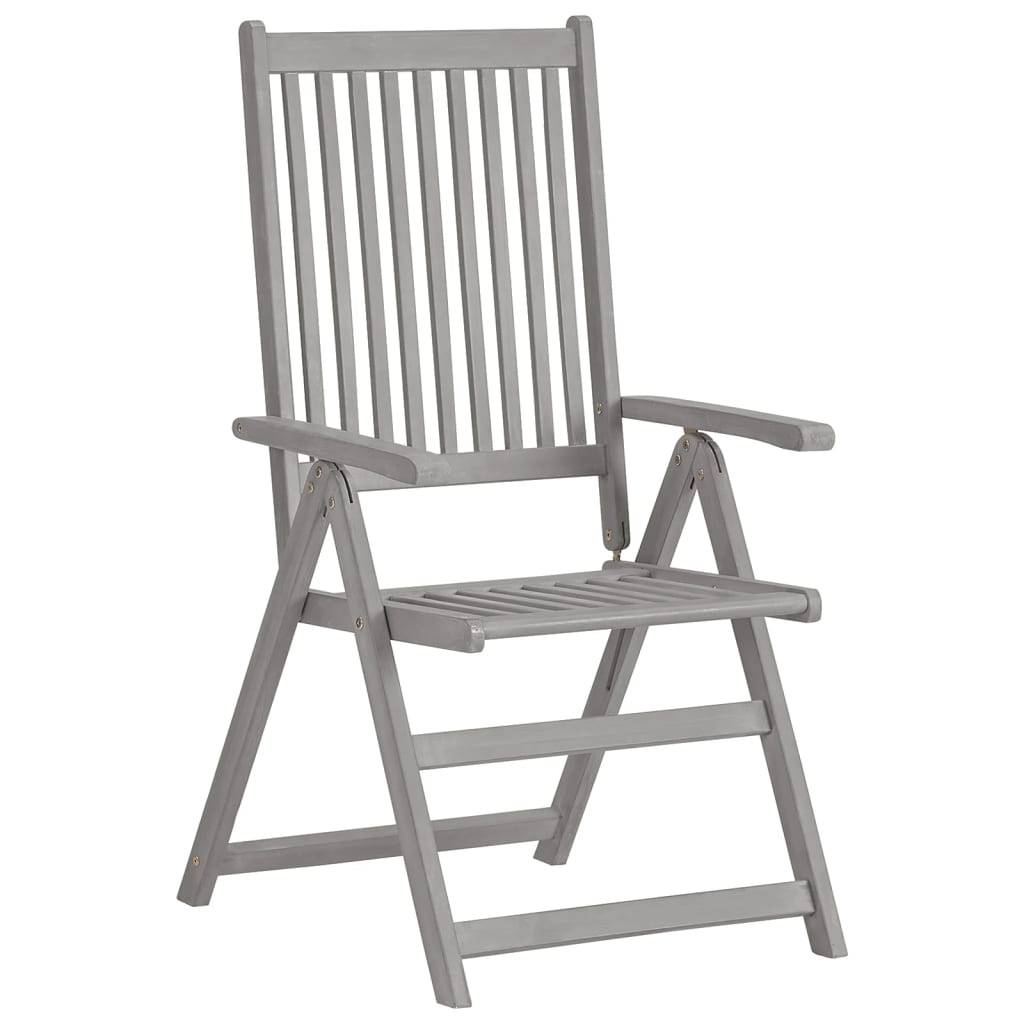 Chaises inclinables de jardin lot de 2 Gris Bois solide acacia