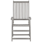 Chaises inclinables de jardin lot de 2 Gris Bois solide acacia