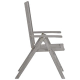 Chaises inclinables de jardin lot de 2 Gris Bois solide acacia