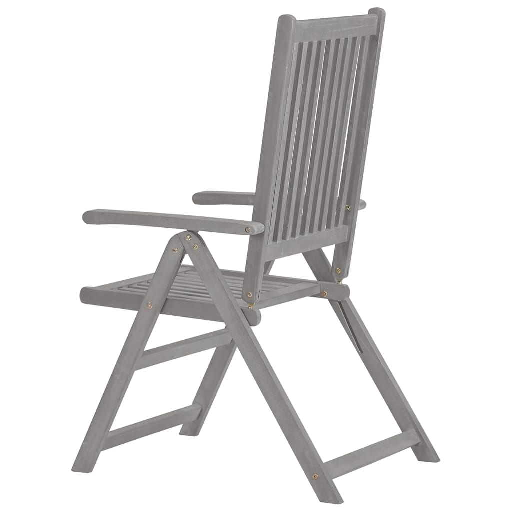 Chaises inclinables de jardin lot de 2 Gris Bois solide acacia