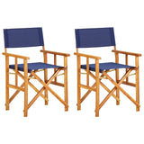 Chaises de metteur en scène lot de 2 Bois massif d'acacia bleu