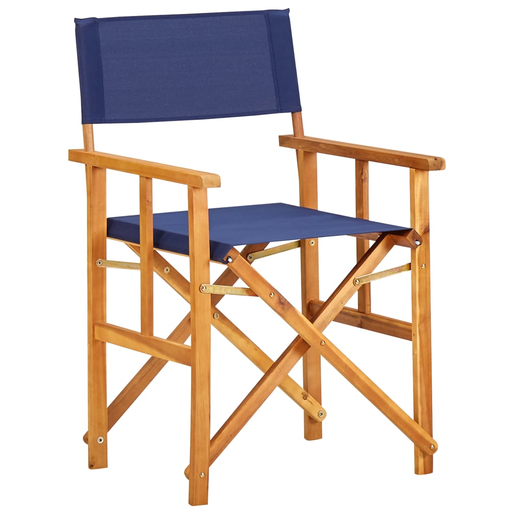 Chaises de metteur en scène lot de 2 Bois massif d'acacia bleu