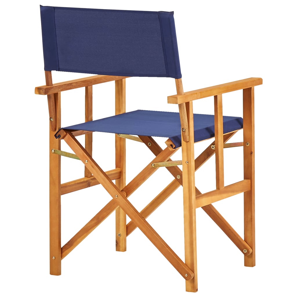 Chaises de metteur en scène lot de 2 Bois massif d'acacia bleu