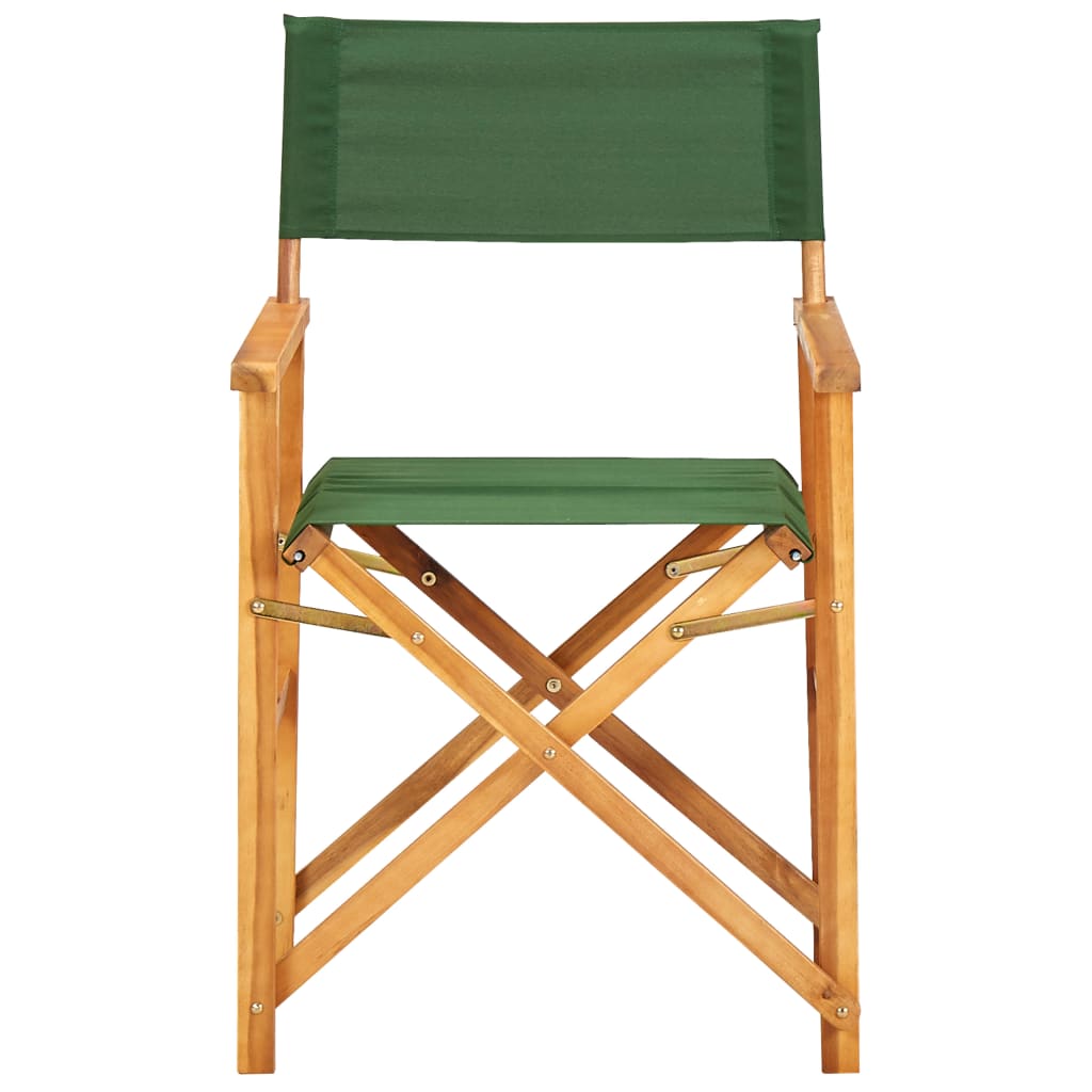 Chaises de metteur en scène lot de 2 bois massif d'acacia vert