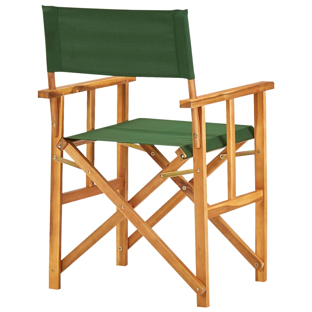 Chaises de metteur en scène lot de 2 bois massif d'acacia vert