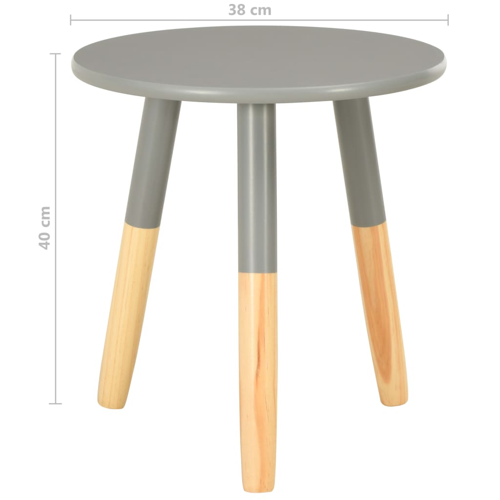 Tables d'appoint 2 pcs Gris Pin massif