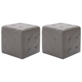 2 pcs Poufs Gris 30 x 30 x 30 cm Similicuir