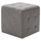 2 pcs Poufs Gris 30 x 30 x 30 cm Similicuir