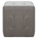 2 pcs Poufs Gris 30 x 30 x 30 cm Similicuir