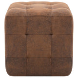 2 pcs Poufs Marron 30 x 30 x 30 cm Similicuir daim