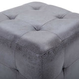 2 pcs Poufs Gris 30 x 30 x 30 cm Similicuir daim