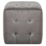 2 pcs Poufs Gris 30 x 30 x 30 cm Tissu velours