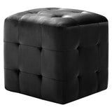 2 Stück Poufs Schwarz 30 x 30 x 30 cm Samtstoff