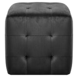 2 Stück Poufs Schwarz 30 x 30 x 30 cm Samtstoff