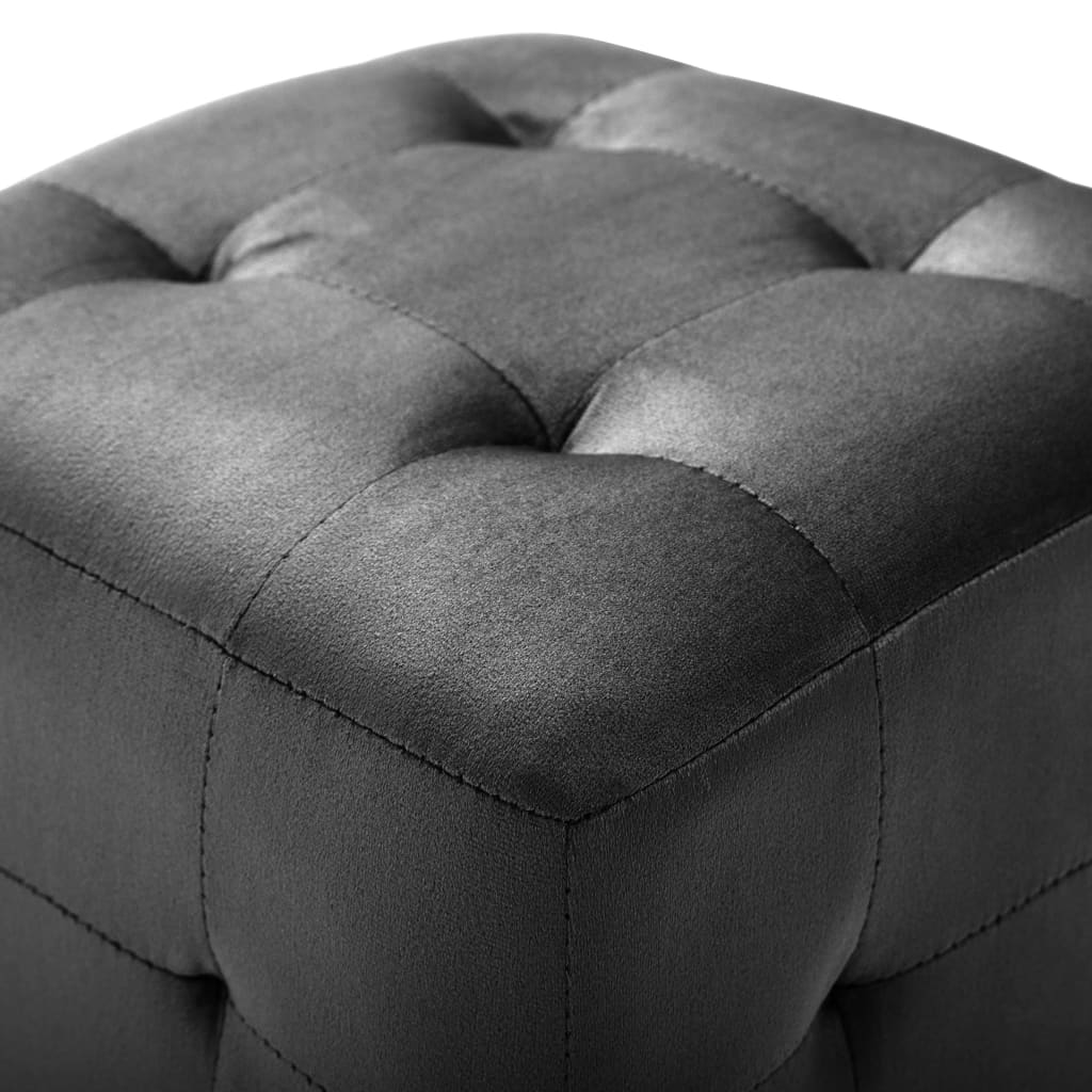 2 Stück Poufs Schwarz 30 x 30 x 30 cm Samtstoff