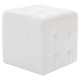 Poufs 2 pcs Blanc 30 x 30 x 30 cm Similicuir