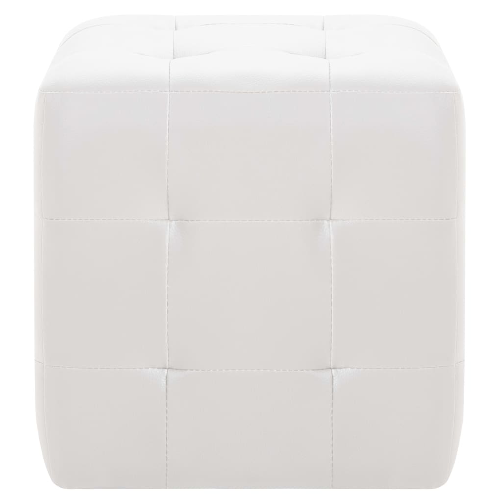 Poufs 2 pcs Blanc 30 x 30 x 30 cm Similicuir