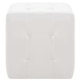 Poufs 2 pcs Blanc 30 x 30 x 30 cm Similicuir