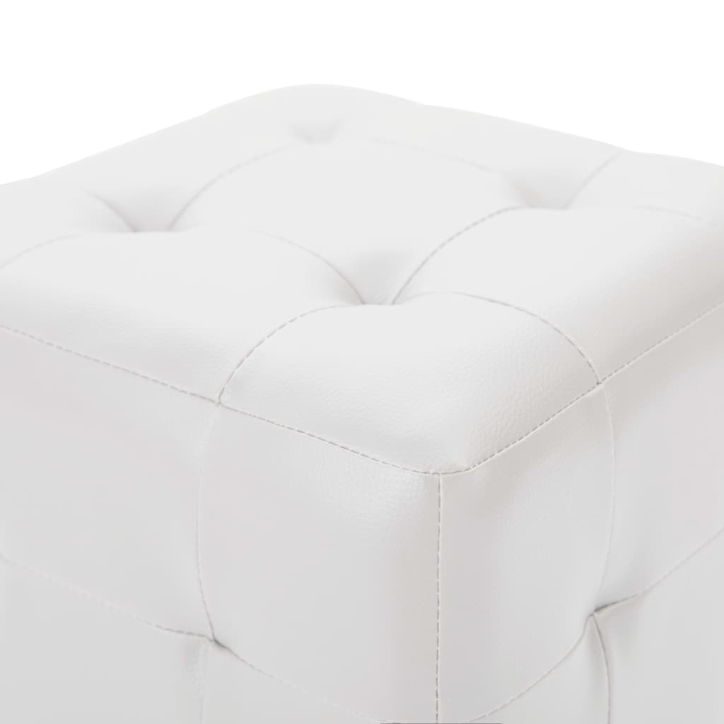 Poufs 2 pcs Blanc 30 x 30 x 30 cm Similicuir