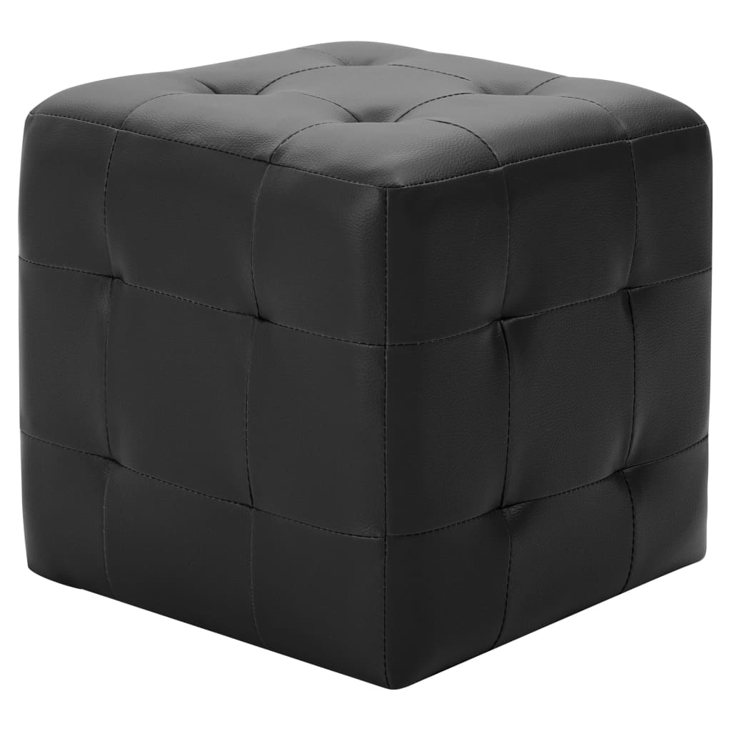 Poufs 2 Stück Schwarz 30 x 30 x 30 cm Kunstleder