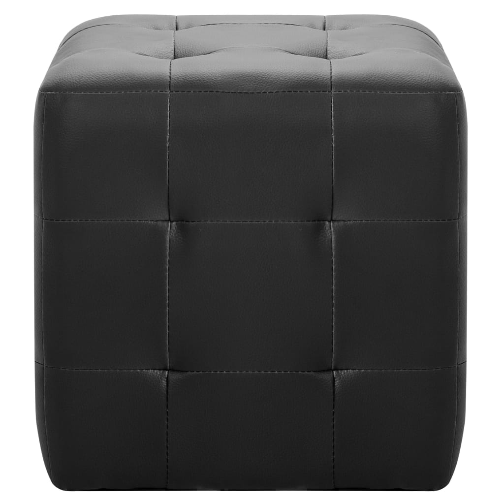 Poufs 2 Stück Schwarz 30 x 30 x 30 cm Kunstleder