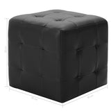 Poufs 2 Stück Schwarz 30 x 30 x 30 cm Kunstleder