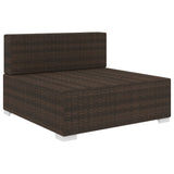 1 pc Sectional Center Seat and Cushions Resin Wicker Brown